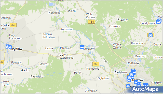 mapa Kurozwęki, Kurozwęki na mapie Targeo