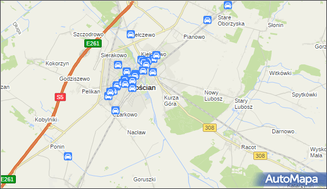 mapa Kurza Góra, Kurza Góra na mapie Targeo