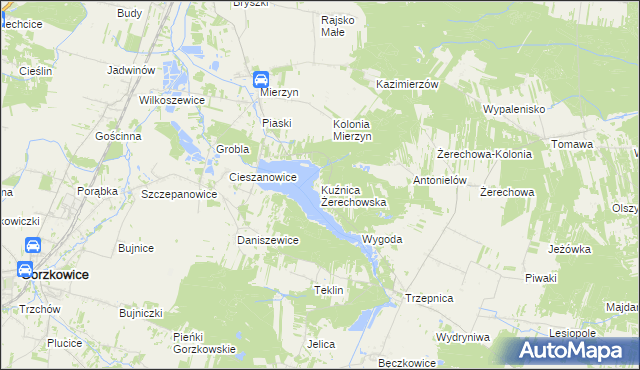 mapa Kuźnica Żerechowska, Kuźnica Żerechowska na mapie Targeo