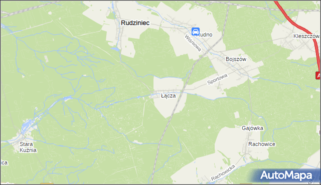 mapa Łącza, Łącza na mapie Targeo