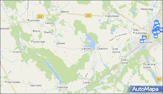 mapa Łąkowo, Łąkowo na mapie Targeo