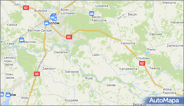 mapa Laski gmina Łochów, Laski gmina Łochów na mapie Targeo