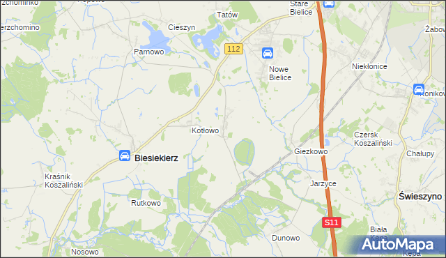 mapa Laski Koszalińskie, Laski Koszalińskie na mapie Targeo