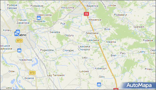 mapa Laskówka Chorąska, Laskówka Chorąska na mapie Targeo