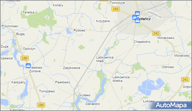 mapa Laskownica Mała, Laskownica Mała na mapie Targeo