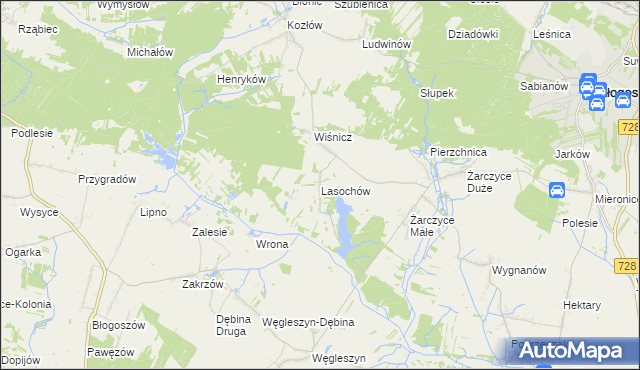 mapa Lasochów, Lasochów na mapie Targeo