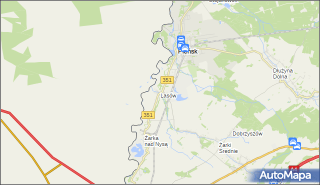 mapa Lasów, Lasów na mapie Targeo