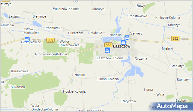 mapa Łaszczów-Kolonia, Łaszczów-Kolonia na mapie Targeo