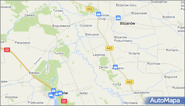mapa Łaszków, Łaszków na mapie Targeo