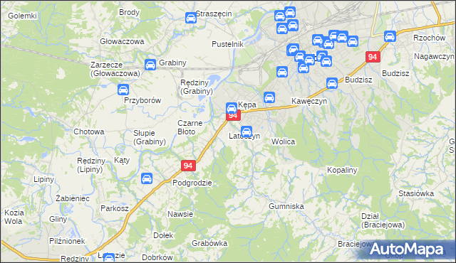 mapa Latoszyn, Latoszyn na mapie Targeo