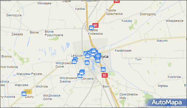 mapa Łęczyca, Łęczyca na mapie Targeo