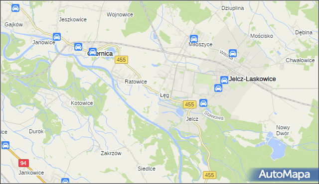mapa Łęg gmina Jelcz-Laskowice, Łęg gmina Jelcz-Laskowice na mapie Targeo