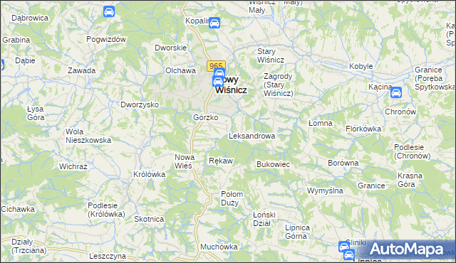 mapa Leksandrowa, Leksandrowa na mapie Targeo