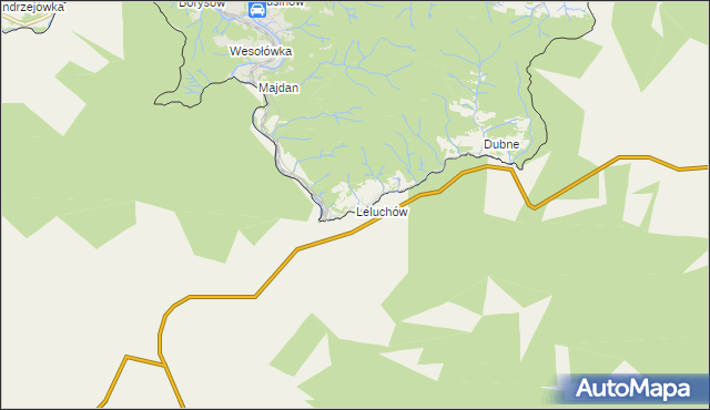 mapa Leluchów, Leluchów na mapie Targeo