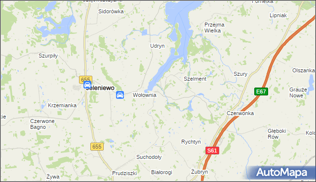 mapa Leszczewo gmina Jeleniewo, Leszczewo gmina Jeleniewo na mapie Targeo