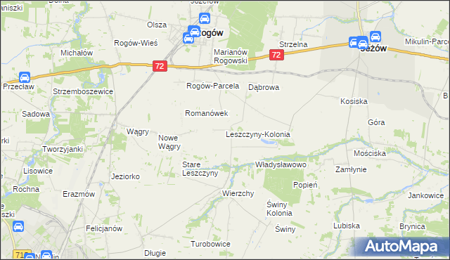 mapa Leszczyny-Kolonia, Leszczyny-Kolonia na mapie Targeo