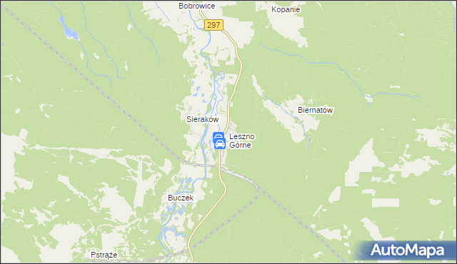 mapa Leszno Górne, Leszno Górne na mapie Targeo