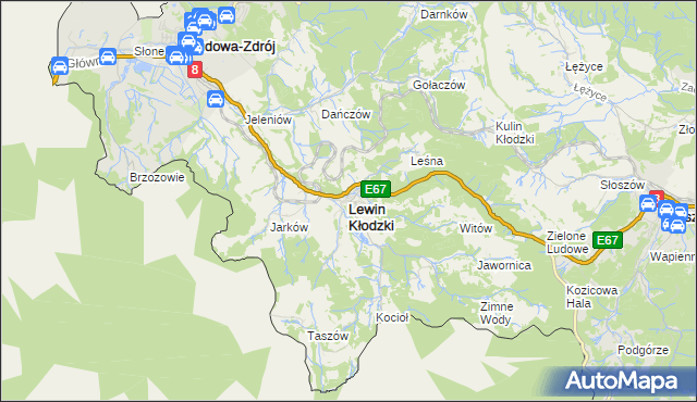 mapa Lewin Kłodzki, Lewin Kłodzki na mapie Targeo