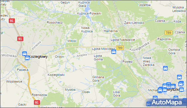 mapa Lgota Górna, Lgota Górna na mapie Targeo