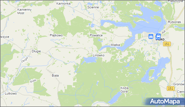 mapa Linówko, Linówko na mapie Targeo