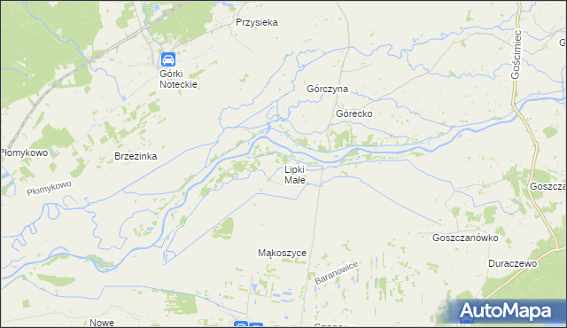 mapa Lipki Małe, Lipki Małe na mapie Targeo