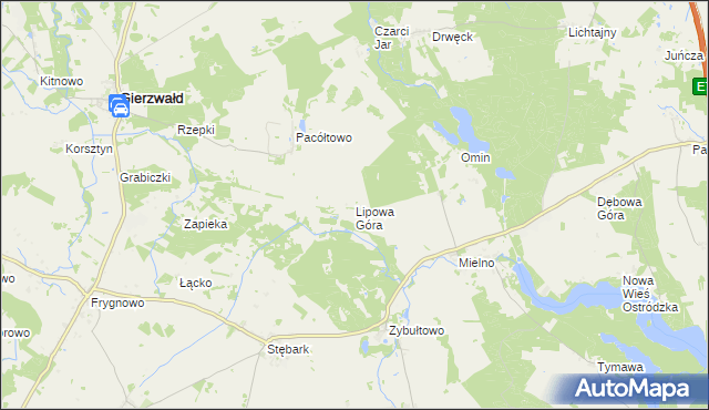 mapa Lipowa Góra gmina Grunwald, Lipowa Góra gmina Grunwald na mapie Targeo