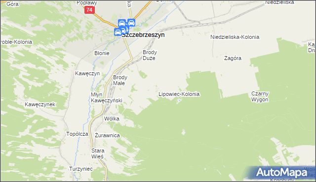 mapa Lipowiec-Kolonia, Lipowiec-Kolonia na mapie Targeo