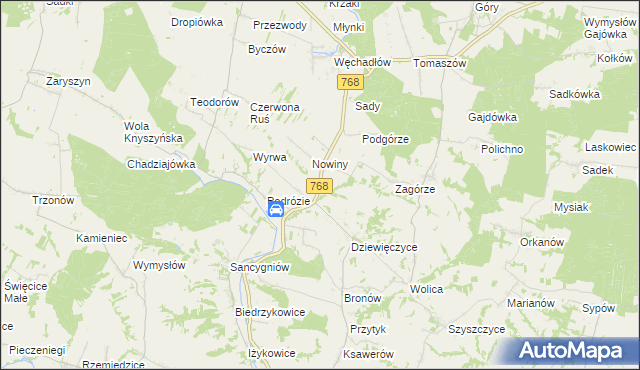 mapa Lipówka gmina Działoszyce, Lipówka gmina Działoszyce na mapie Targeo