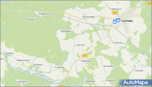 mapa Liśnica, Liśnica na mapie Targeo