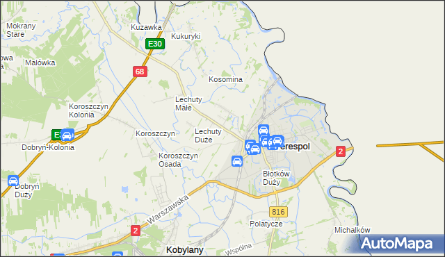 mapa Łobaczew Duży, Łobaczew Duży na mapie Targeo