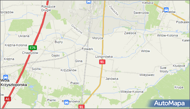 mapa Longinówka, Longinówka na mapie Targeo