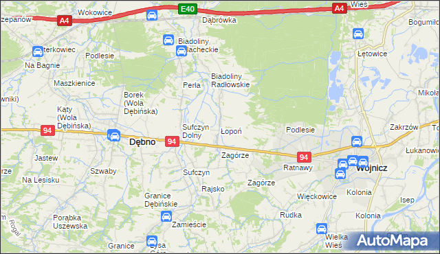 mapa Łopoń, Łopoń na mapie Targeo