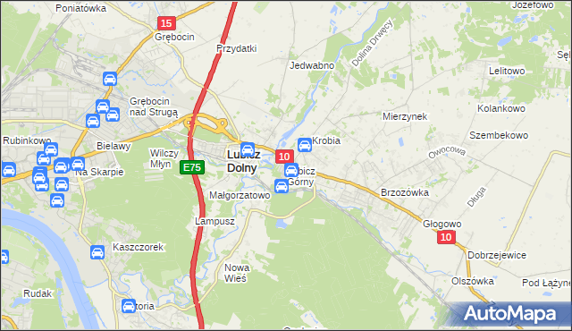 mapa Lubicz Górny, Lubicz Górny na mapie Targeo