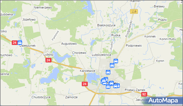 mapa Lubocześnica, Lubocześnica na mapie Targeo