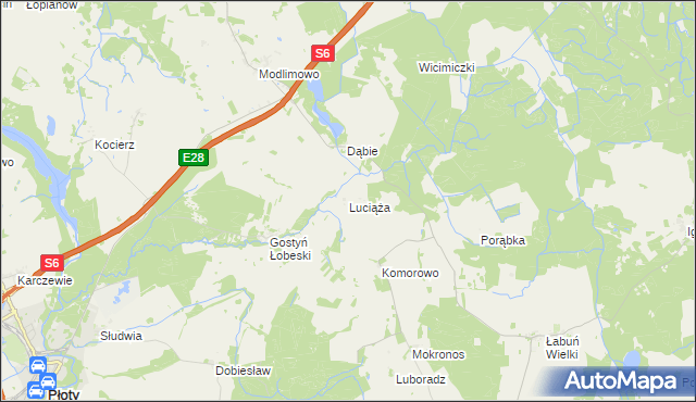 mapa Luciąża, Luciąża na mapie Targeo