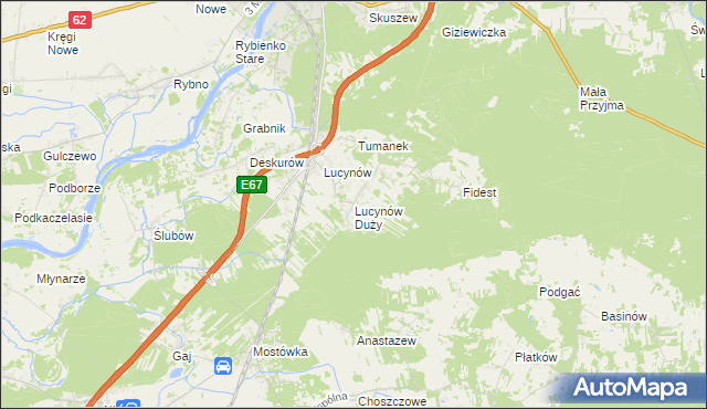 mapa Lucynów Duży, Lucynów Duży na mapie Targeo