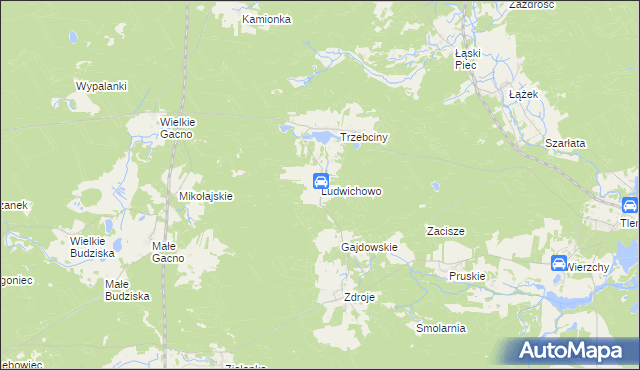 mapa Ludwichowo gmina Cekcyn, Ludwichowo gmina Cekcyn na mapie Targeo