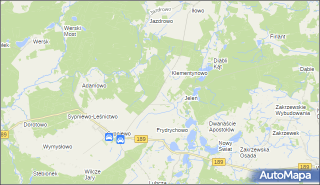 mapa Łukowo gmina Więcbork, Łukowo gmina Więcbork na mapie Targeo