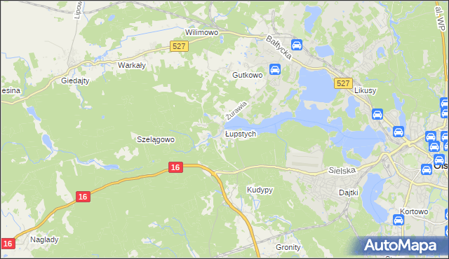 mapa Łupstych, Łupstych na mapie Targeo