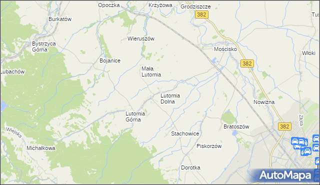 mapa Lutomia Dolna, Lutomia Dolna na mapie Targeo