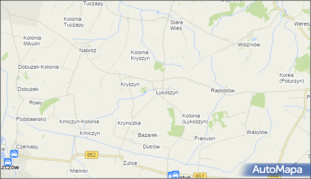 mapa Łykoszyn, Łykoszyn na mapie Targeo