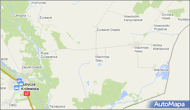 mapa Machnów Stary, Machnów Stary na mapie Targeo