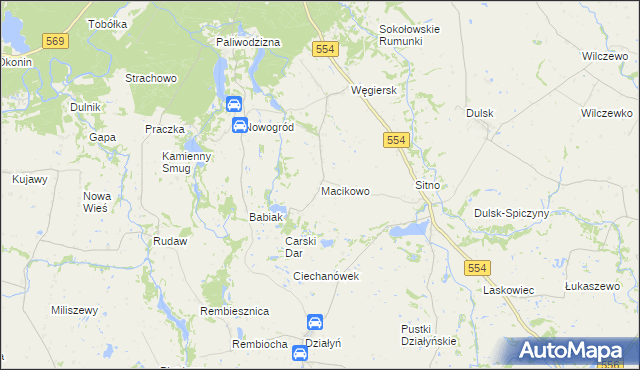 mapa Macikowo, Macikowo na mapie Targeo