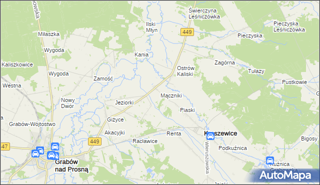 mapa Mączniki gmina Kraszewice, Mączniki gmina Kraszewice na mapie Targeo