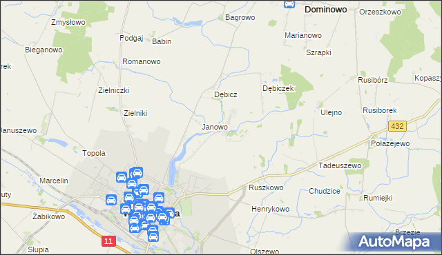 mapa Mączniki gmina Środa Wielkopolska, Mączniki gmina Środa Wielkopolska na mapie Targeo