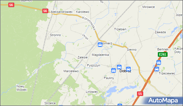 mapa Magdalenka gmina Dobrcz, Magdalenka gmina Dobrcz na mapie Targeo