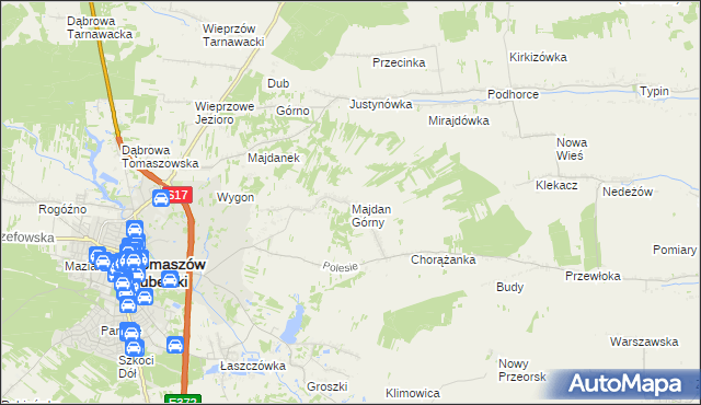 mapa Majdan Górny, Majdan Górny na mapie Targeo