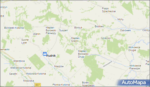 mapa Majdan Kobylański, Majdan Kobylański na mapie Targeo