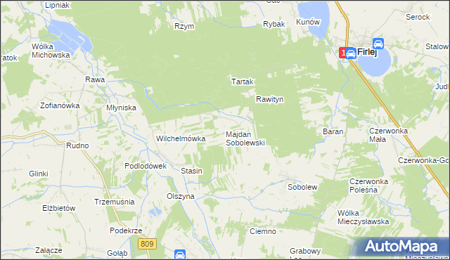 mapa Majdan Sobolewski, Majdan Sobolewski na mapie Targeo