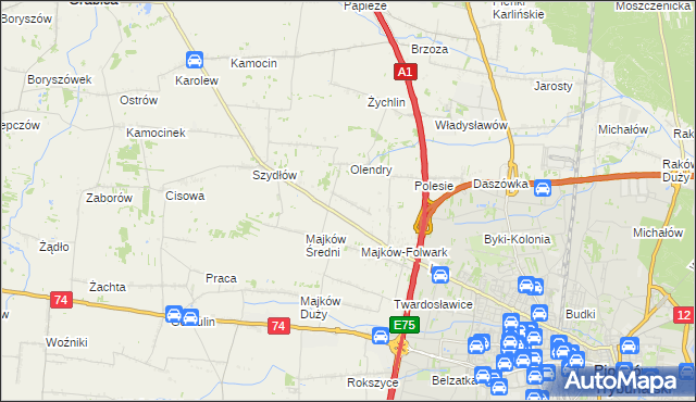 mapa Majków Mały, Majków Mały na mapie Targeo